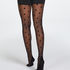 15 Denier Dots Fishnet stayups, Svart