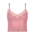Mia HKM x NA-KD rib lace cami, Rosa