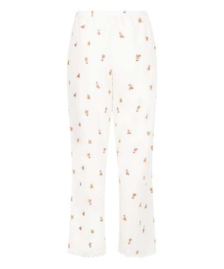 Pyjamabukser Pointelle, Hvit
