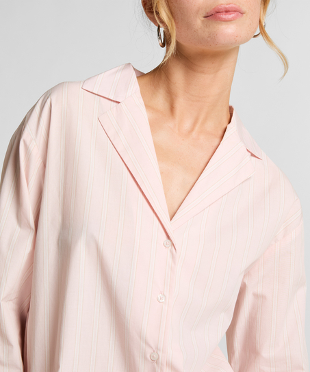 Pyjamatopp Bomull Poplin, Rosa