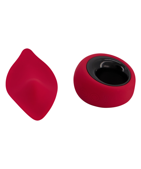 Fjernkontroll Vibrerende Tanga Thong med blonder, Rød