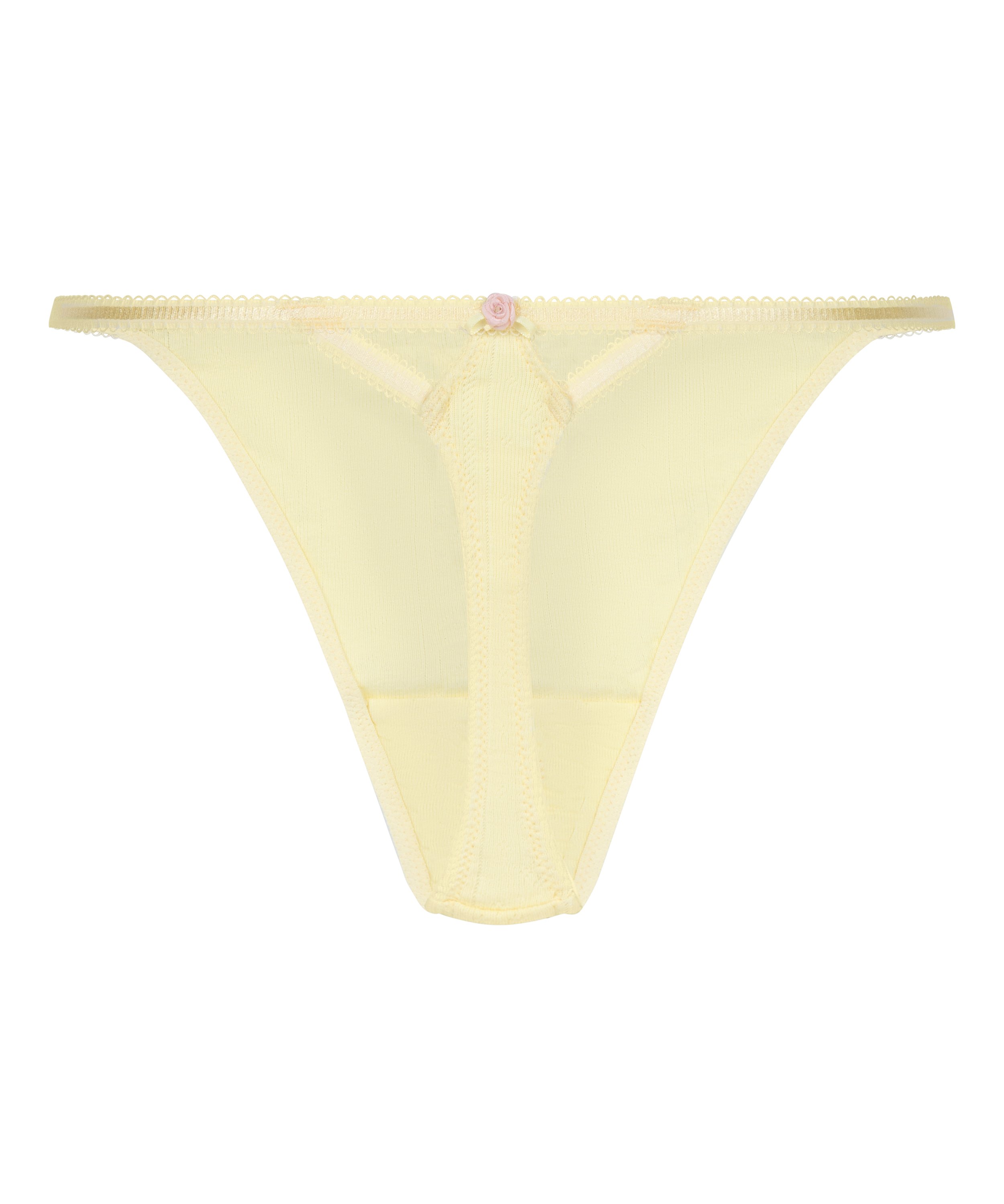 Pointelle G-streng, Gul, main