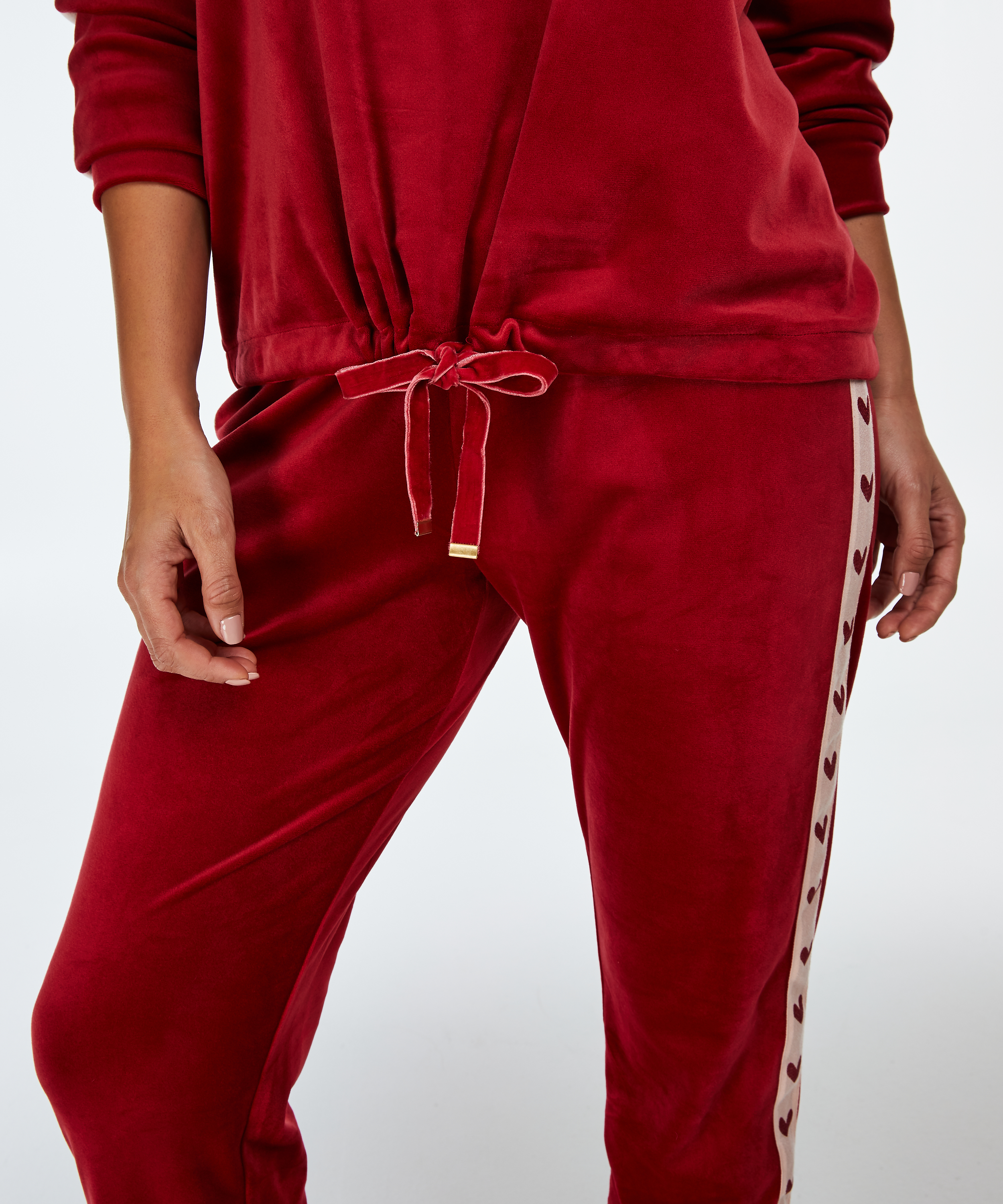 Velur heart topp, R&oslash;d, main