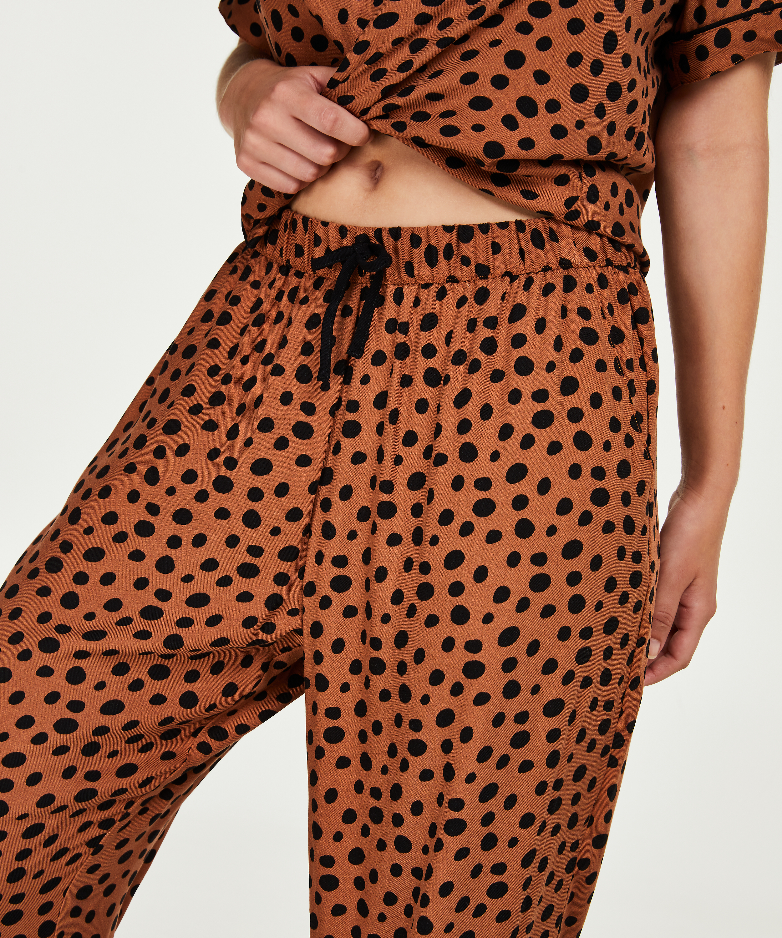 Pyjama pants, Brun, main