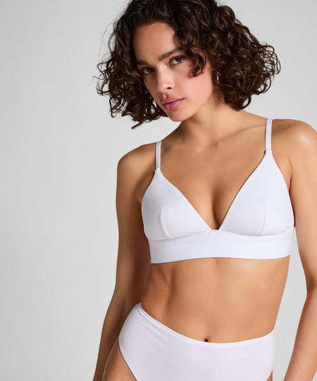 Bralette i bomull, Hvit