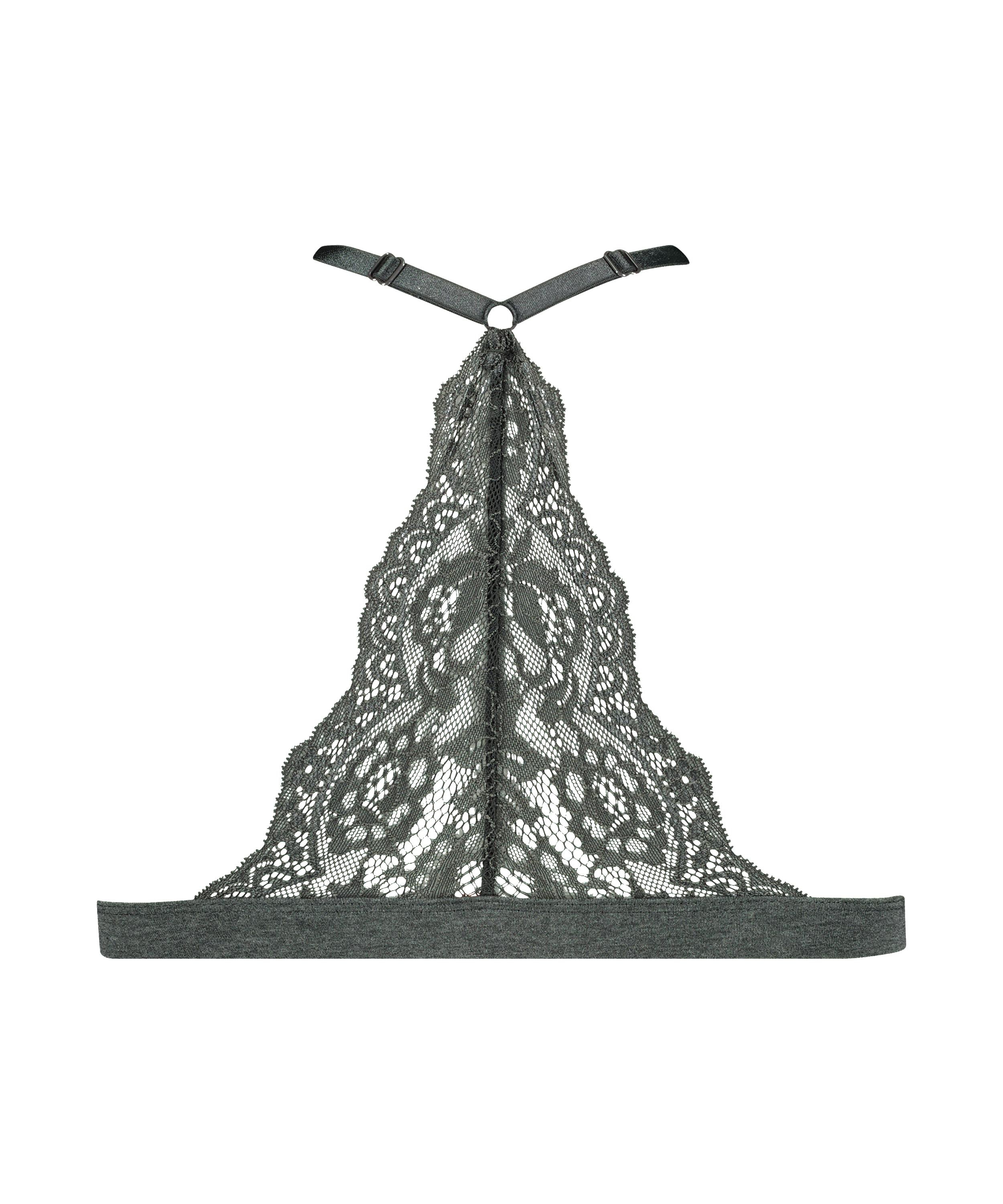 Chloe polstret trekant-bomullsbralette, Gr&aring;, main