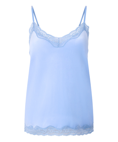 Cami-topp Velours Lace, Bl&aring;