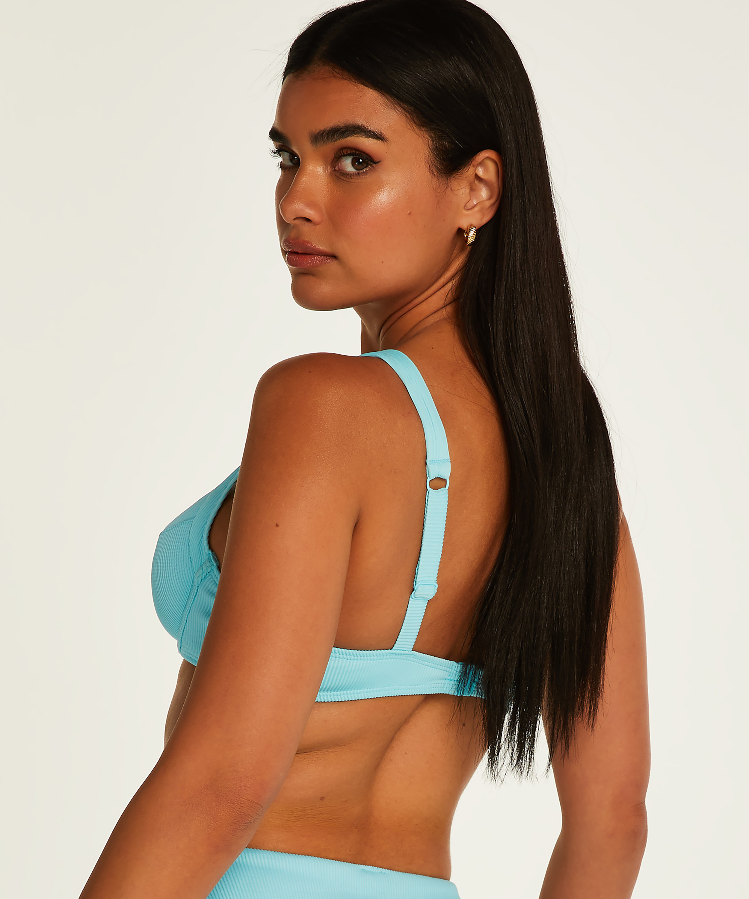 Texture upolstret bikinitopp med spiler, Svart, main