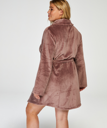 Fleece Zip badekåpe, Rosa