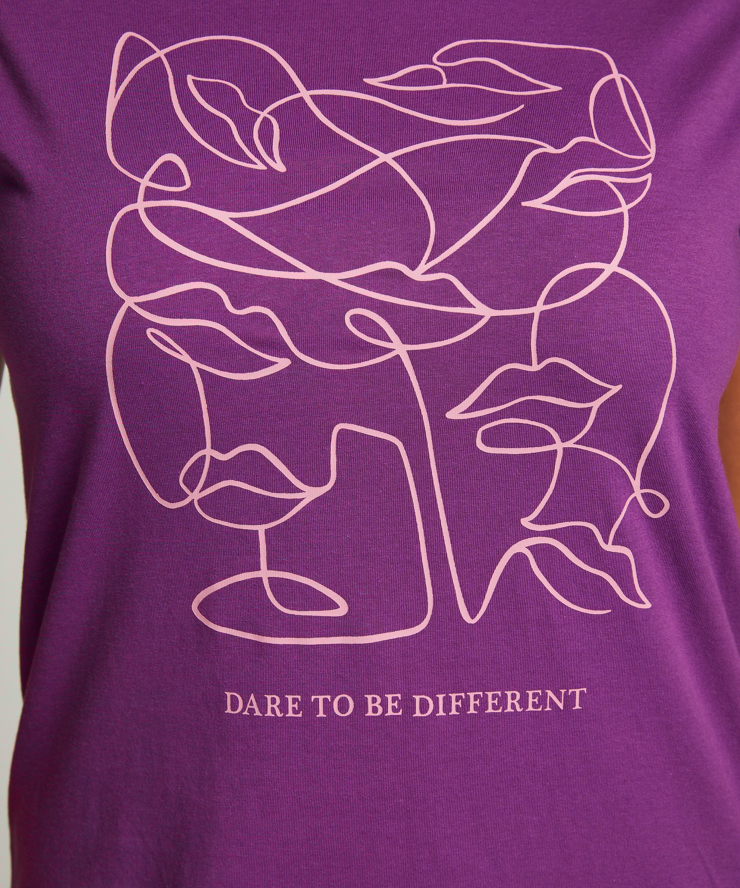 Nattskjorte med rund hals, Lilla, main