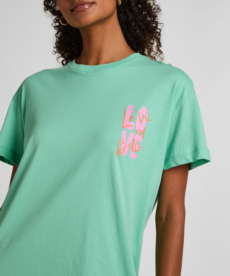 Nattskjorte med rund hals, Gr&oslash;nn