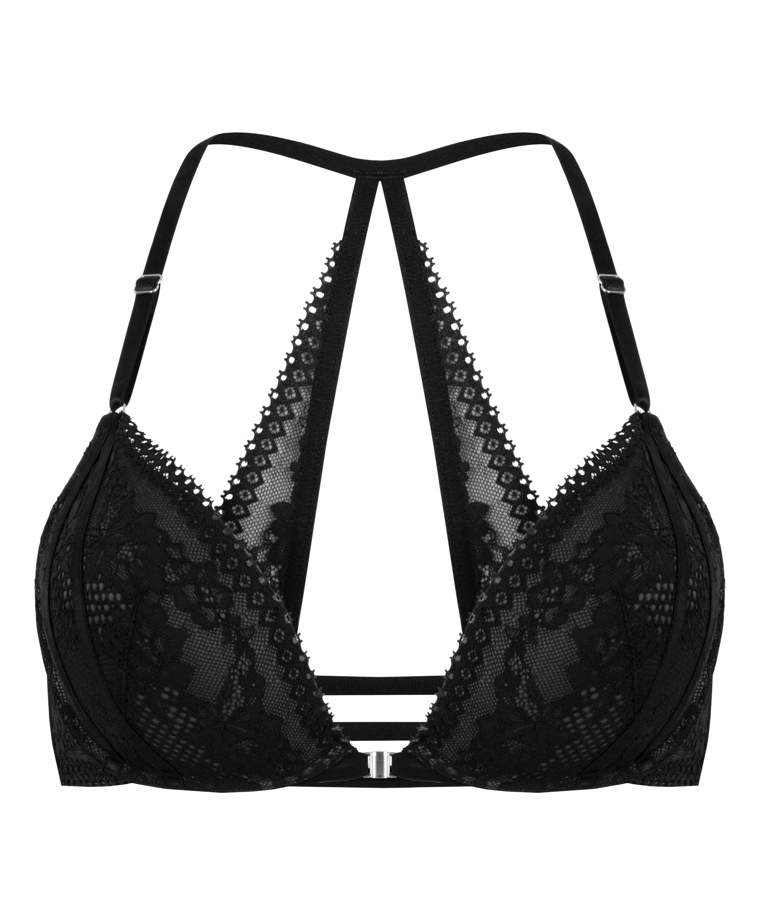 Vattert bh med bøyle push-up Vera, Svart, main