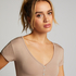 Nattskjorte Henley, Beige