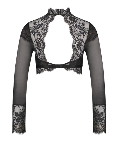Bralette med lange ermer Cynthia, Svart