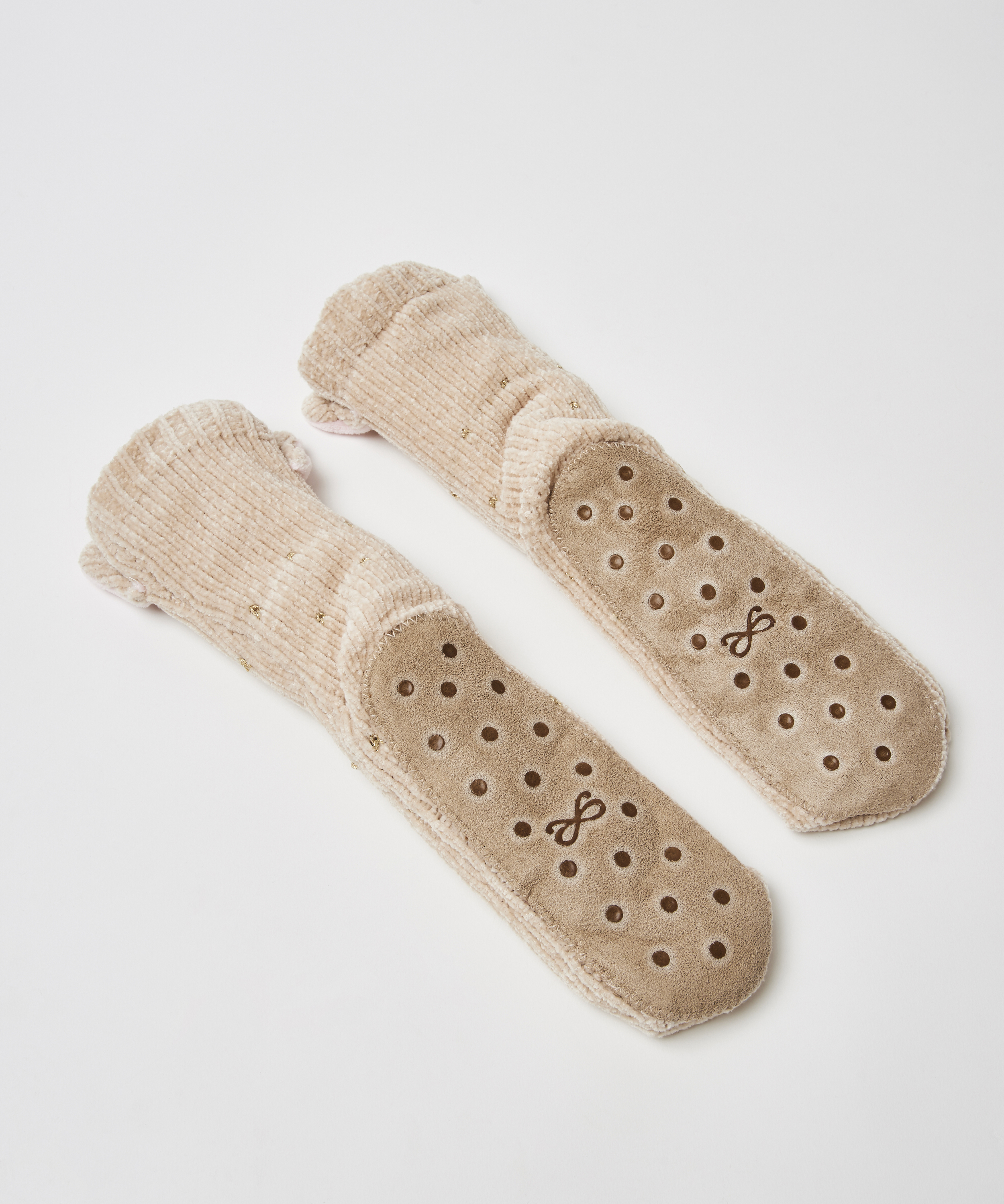 Fluffy Slipper Socks, Hvit, main