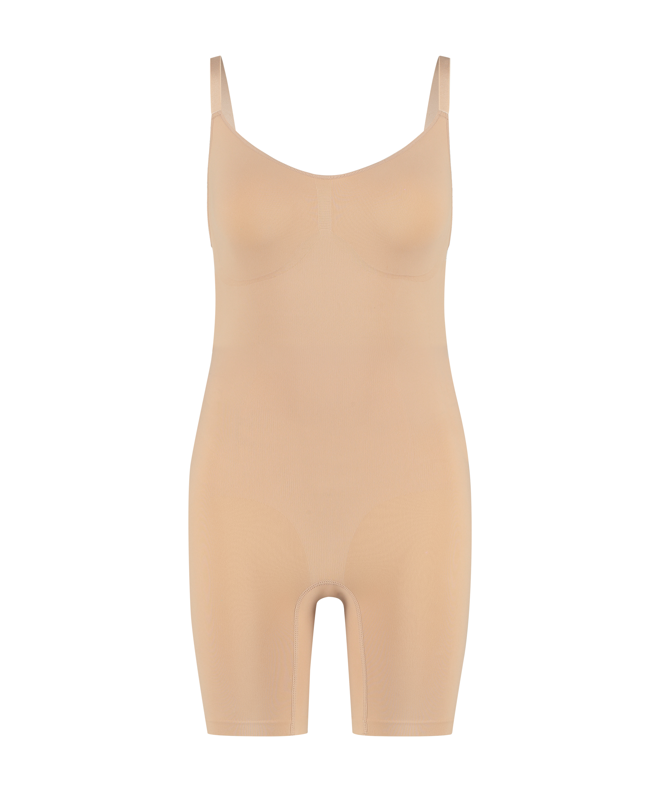 Sømløs forsterkende bodysuit med høye ben, Beige, main