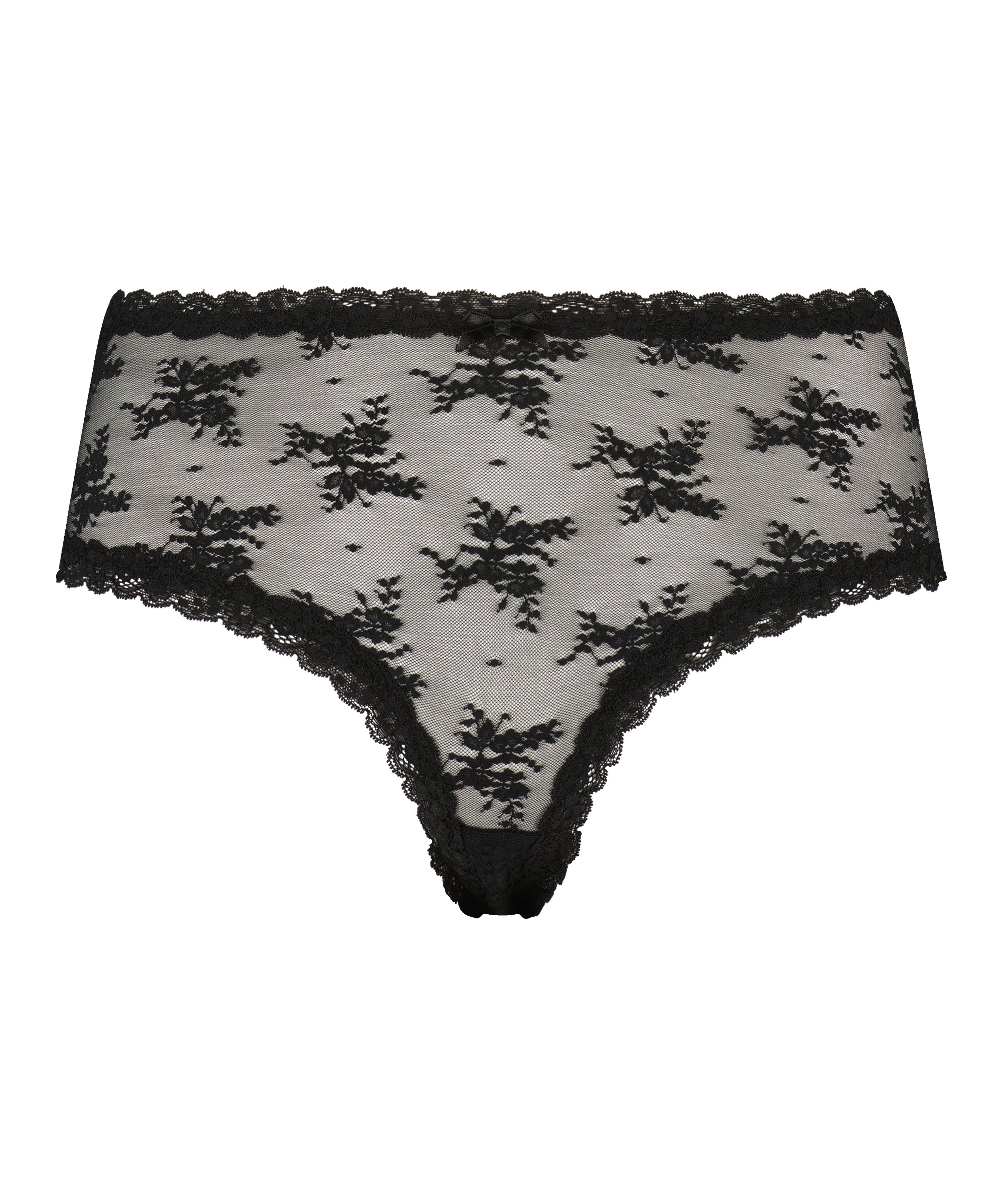 V-formet brasiliansk i mesh Curvy, Svart, main