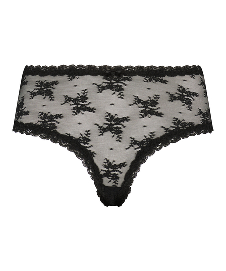 V-formet brasiliansk i mesh Curvy, Svart