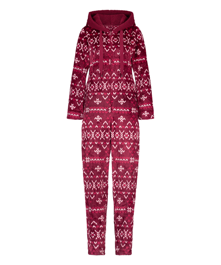 Flannel fleece onesie, Rød