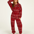 Fairisle flanellfleece onesie, Rød