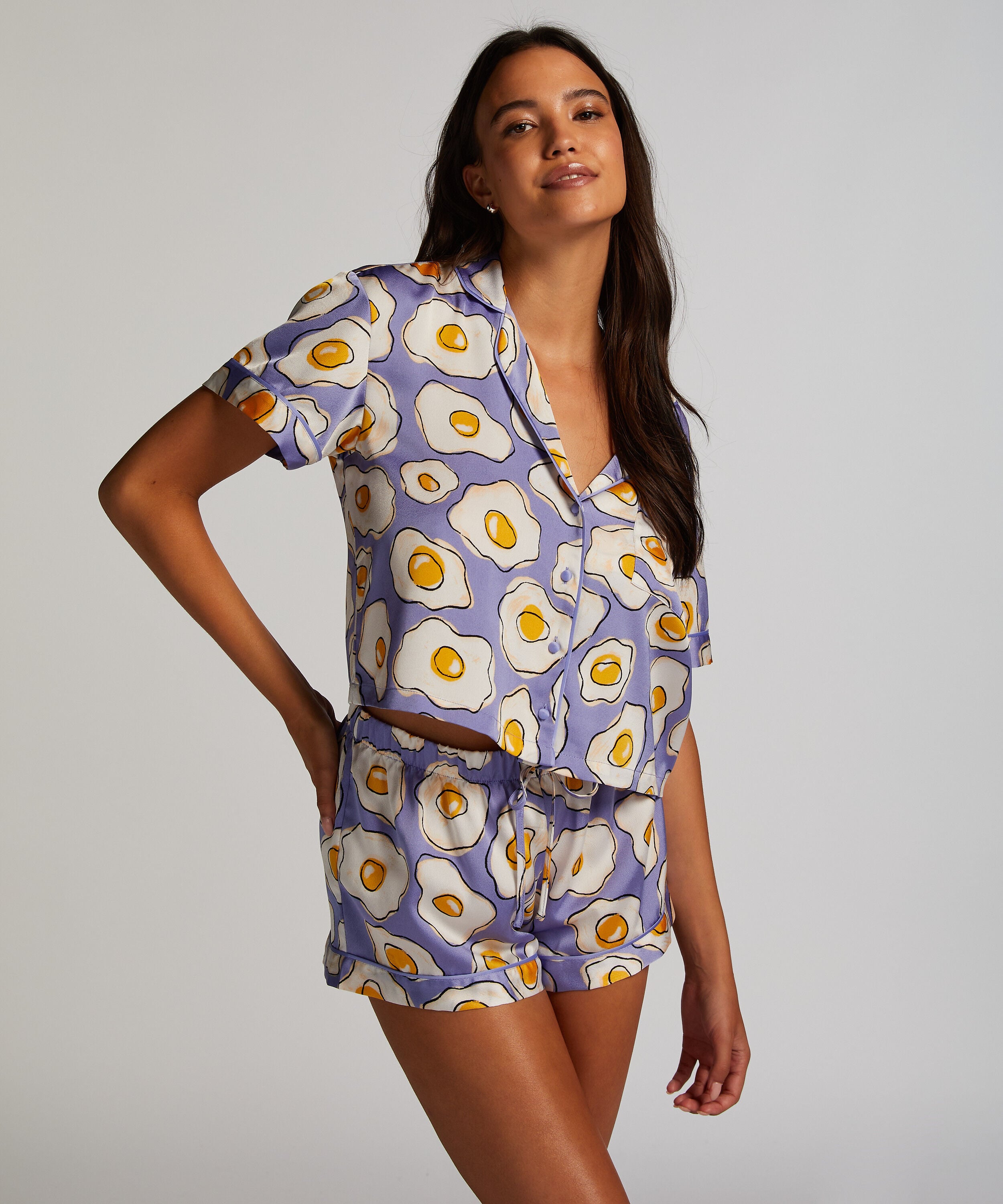 Pyjamasshorts i sateng, Lilla