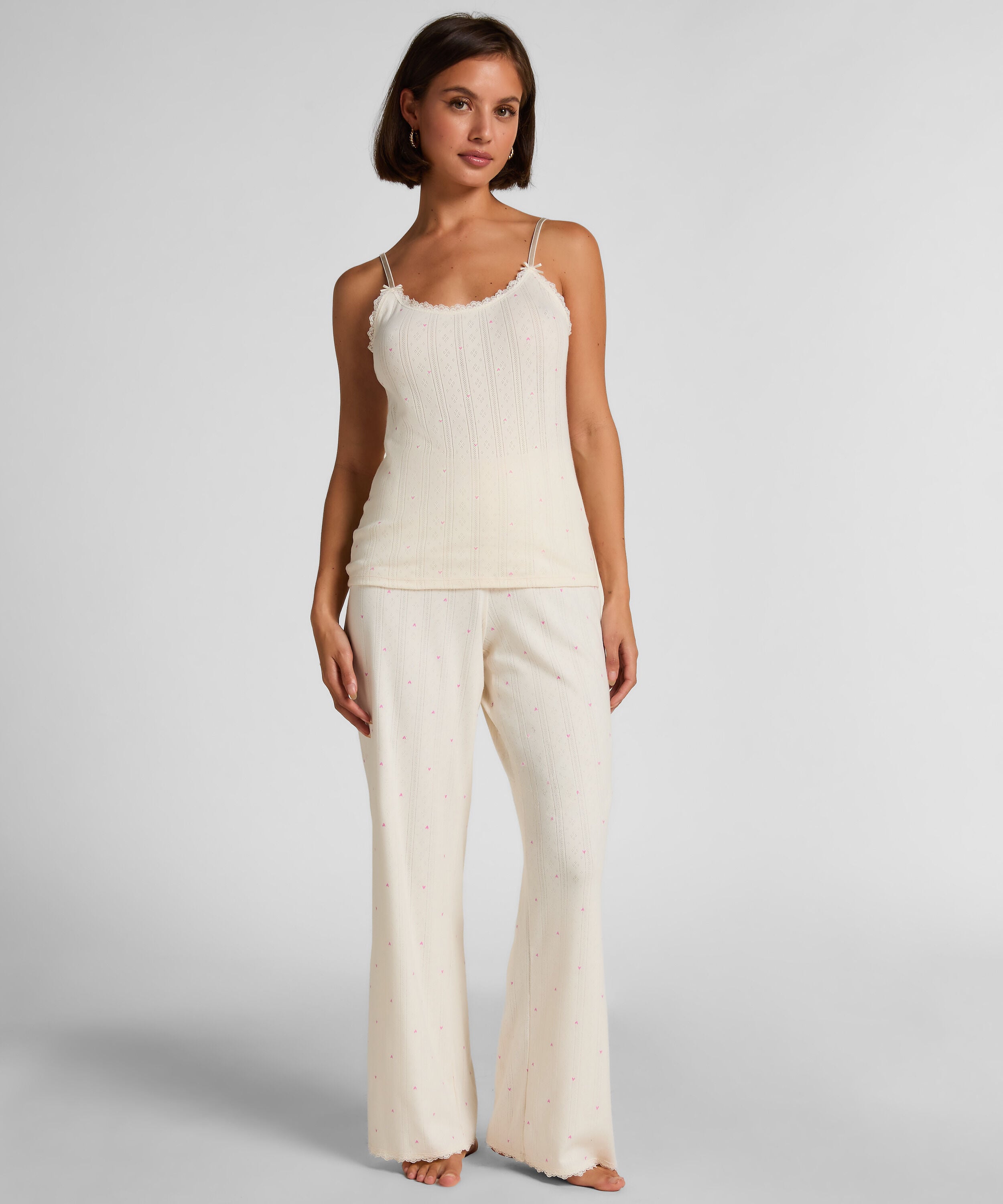 Pyjamasett Pointelle, Hvit Pyjamasett Pointelle, Hvit
