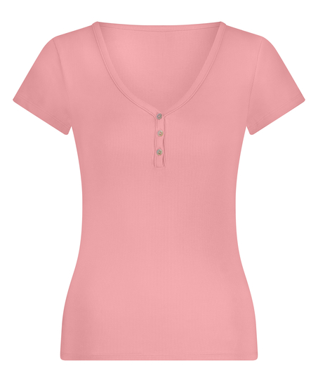 Henley kortermet pyjamastopp, Rosa