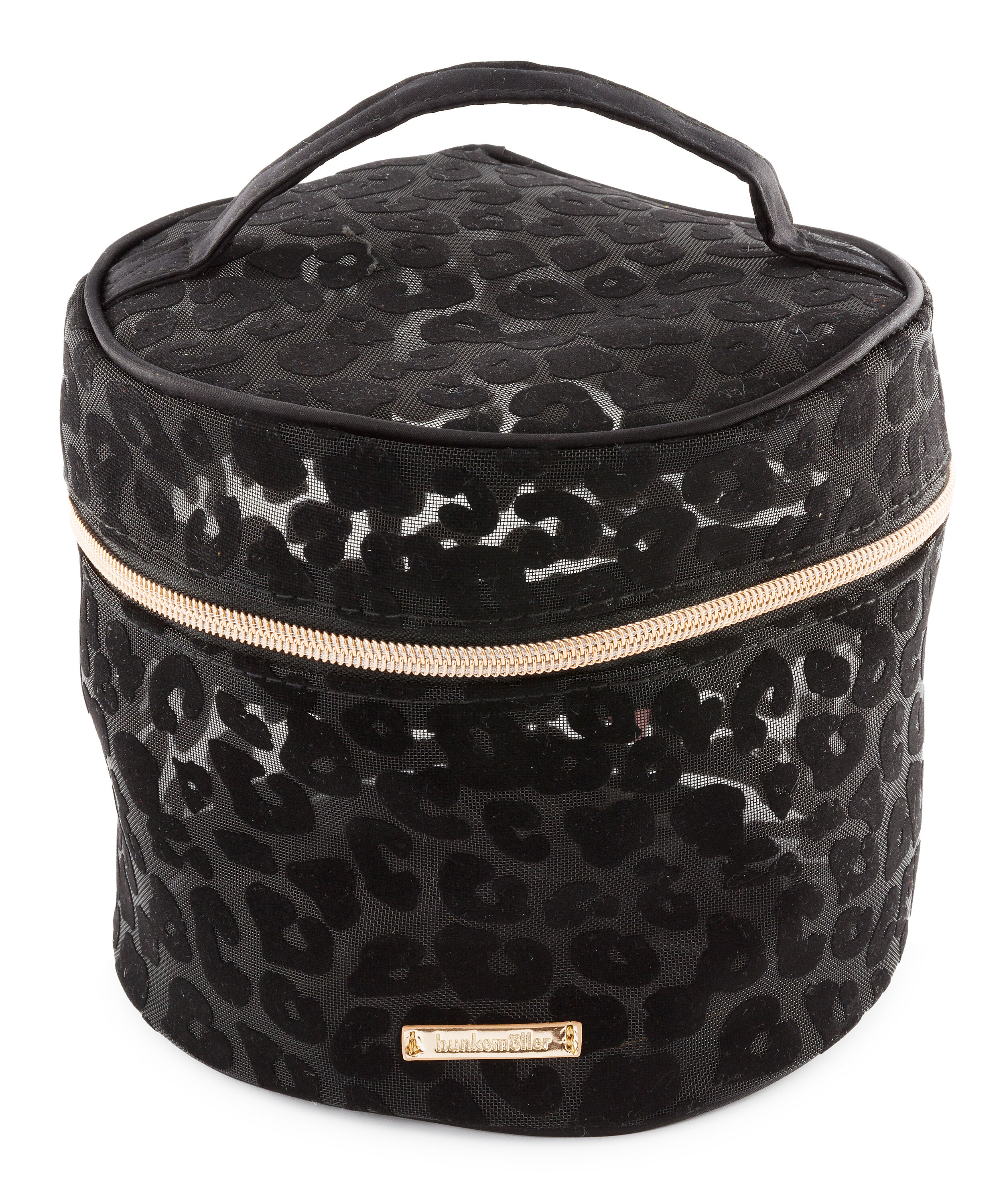 Leopard stor makeupveske, Svart