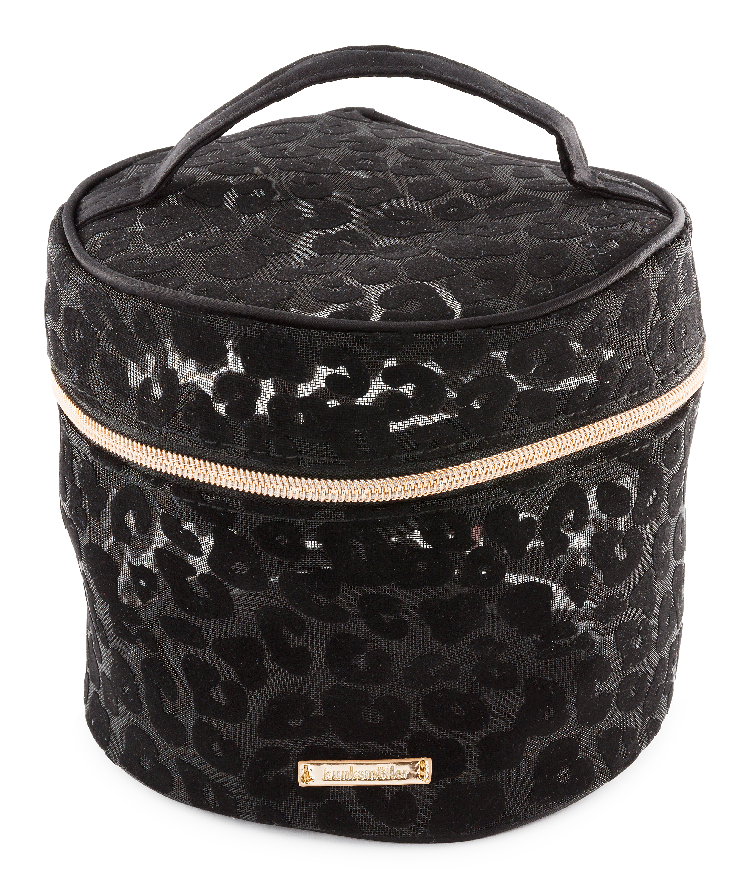 Leopard stor makeupveske, Svart, main