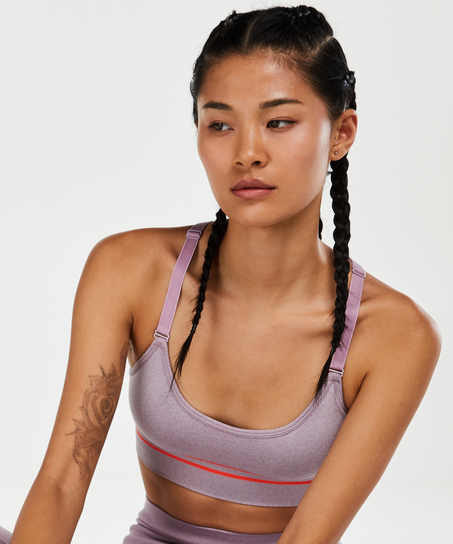 HKMX The Crop Level 1 Sports Bra, Lilla