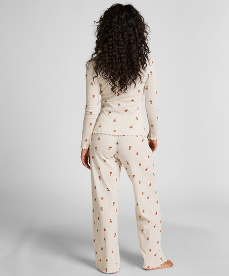 Pointelle Pyjamassett, Hvit