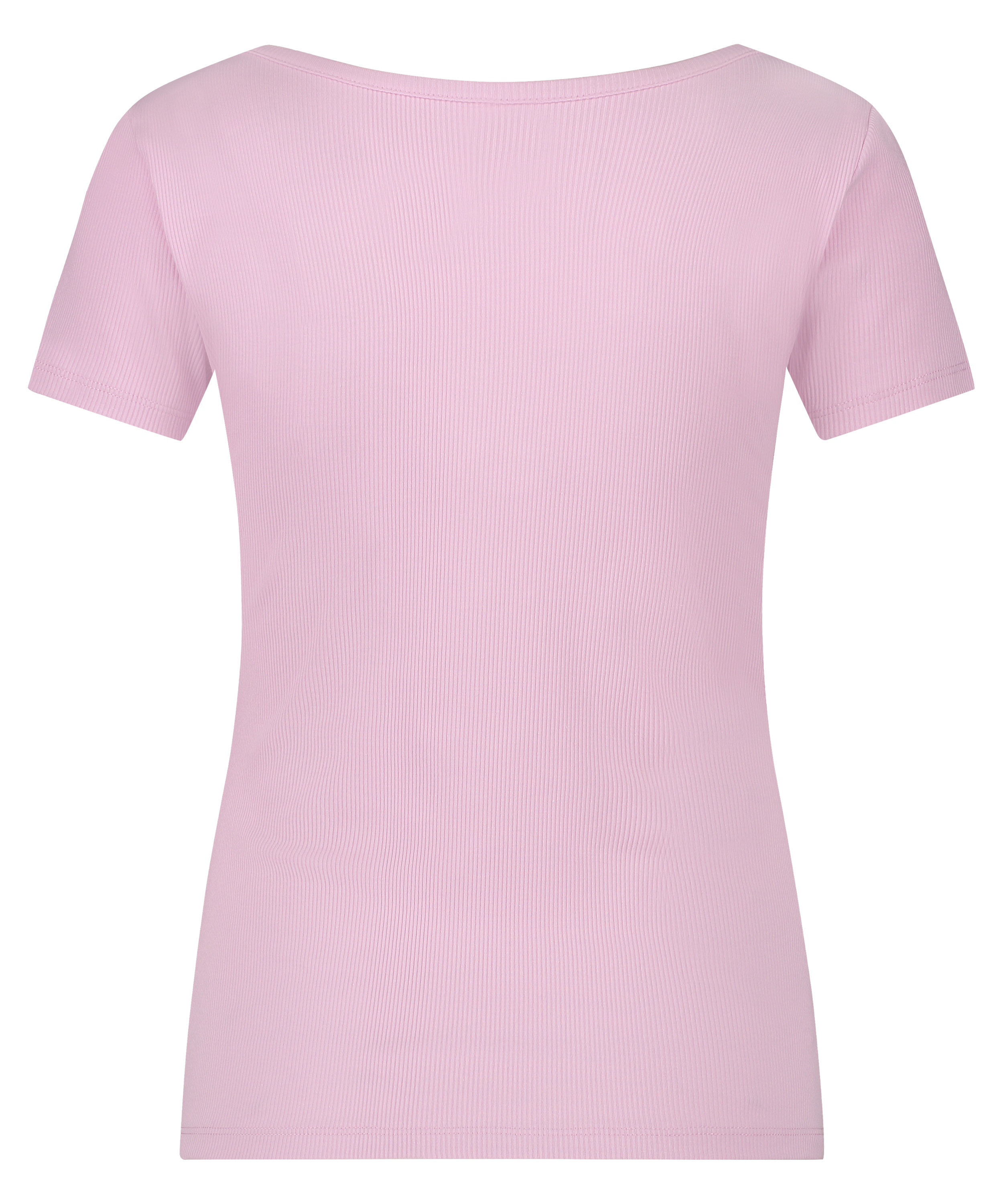 Ribbet kortermet topp, Rosa, main