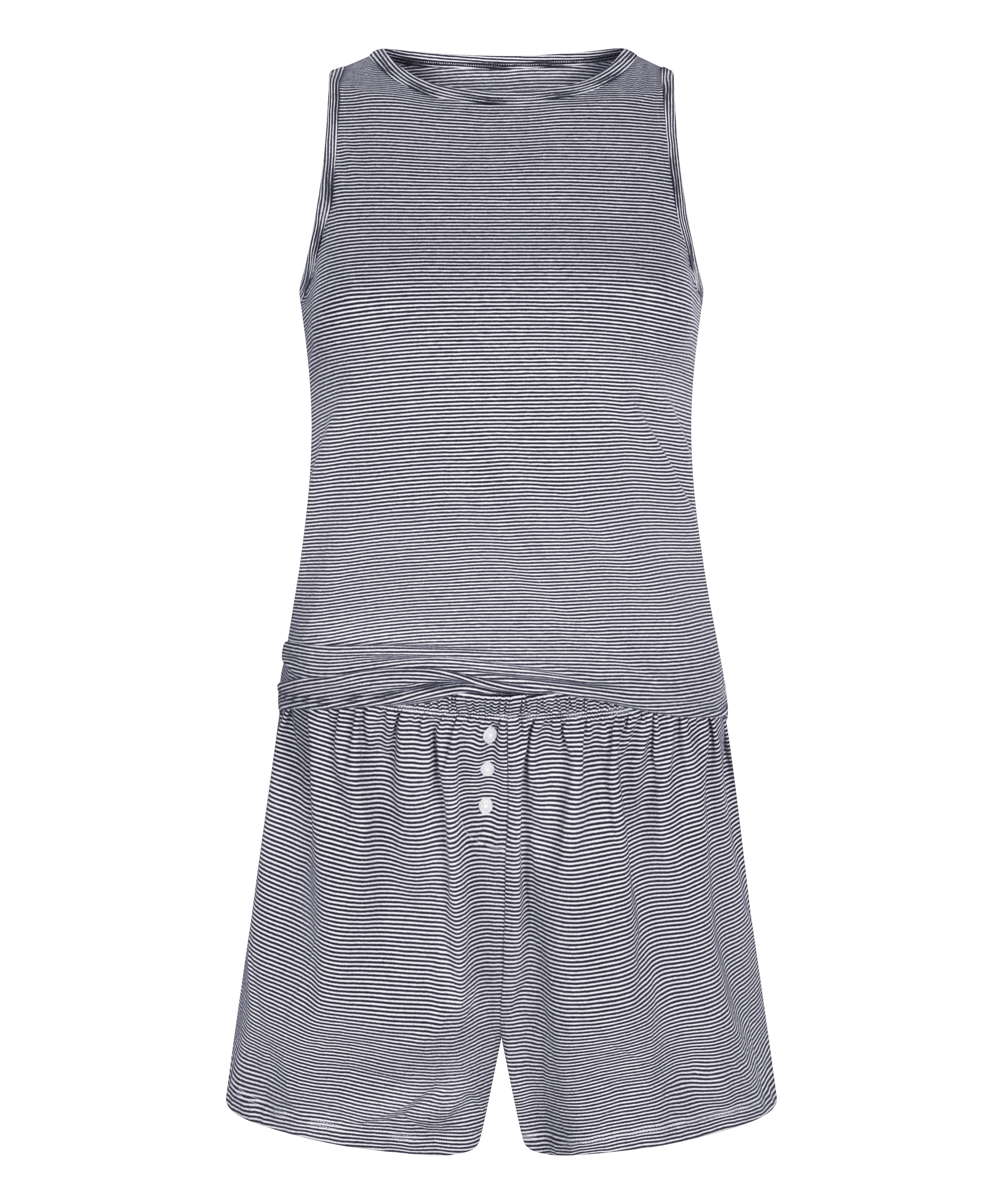 Pyjamasett med Singlet i Jersey, Bl&aring;, main