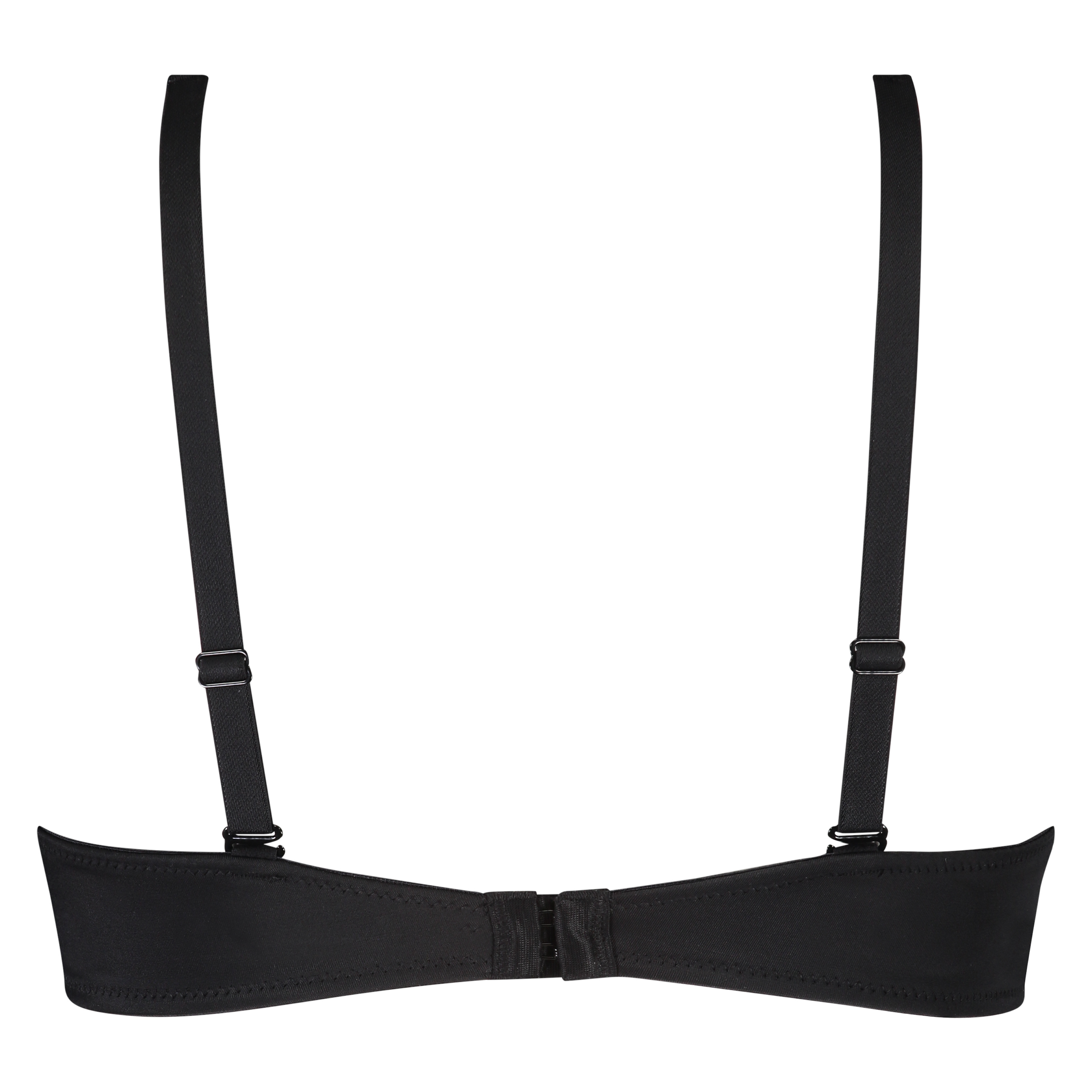 Uforet BH i satengfleece med bøyle, Svart, main
