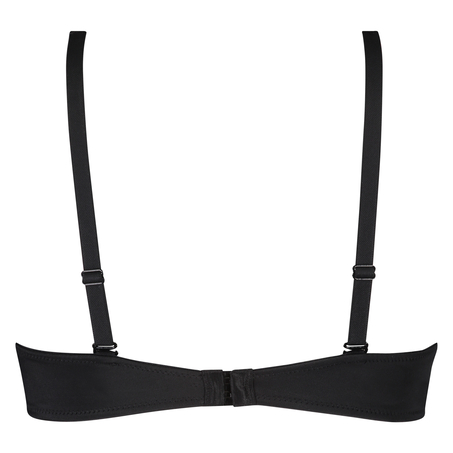 Uforet BH i satengfleece med bøyle, Svart
