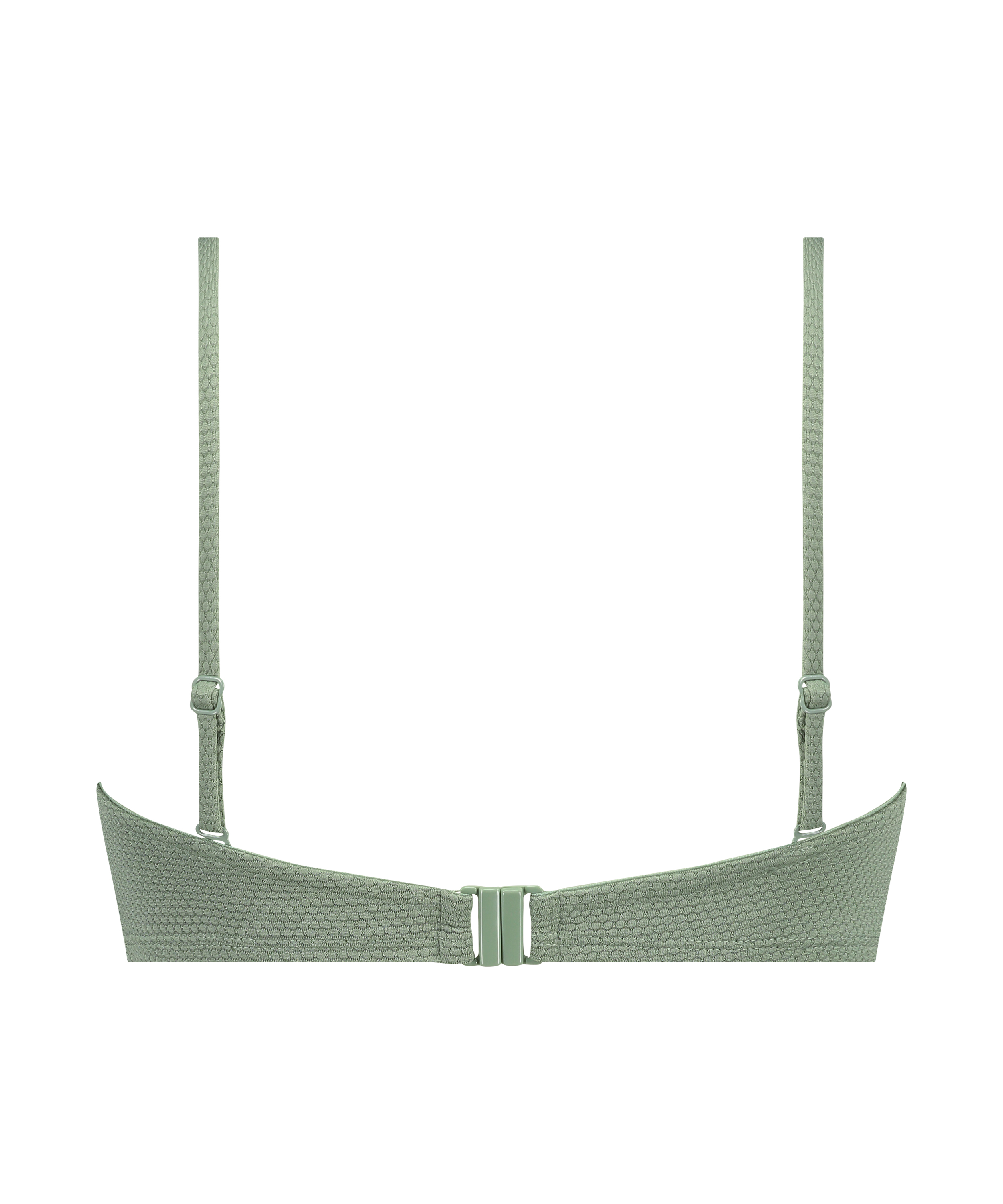 Fôret stroppeløs bikinitopp med spiler Scallop skål E +, Grønn, main