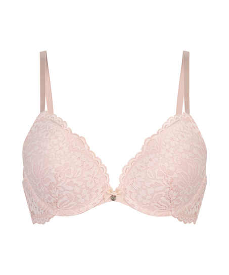 Rose polstret pushup-BH med spiler, Rosa