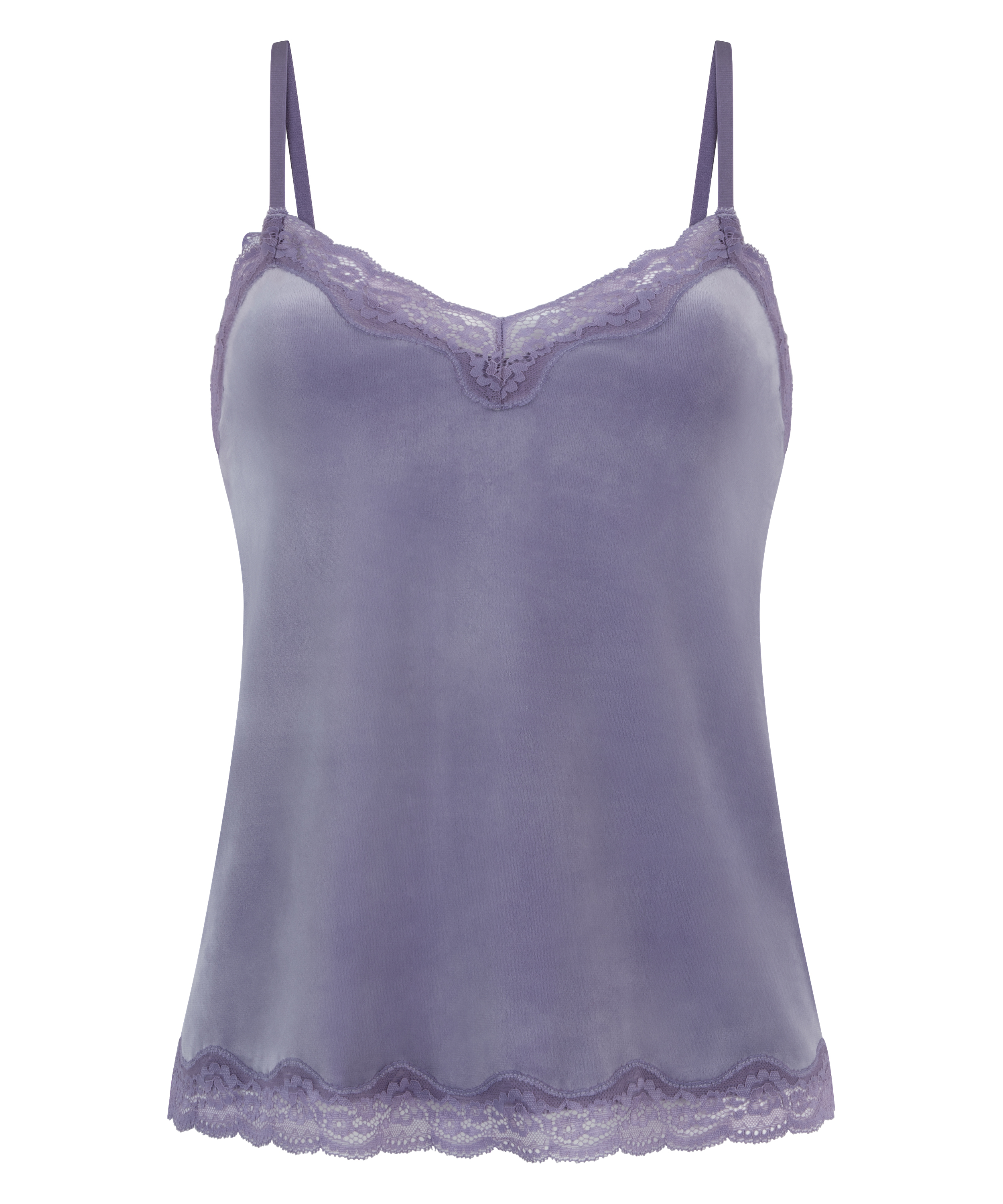 Cami-topp Velours Lace, Lilla, main