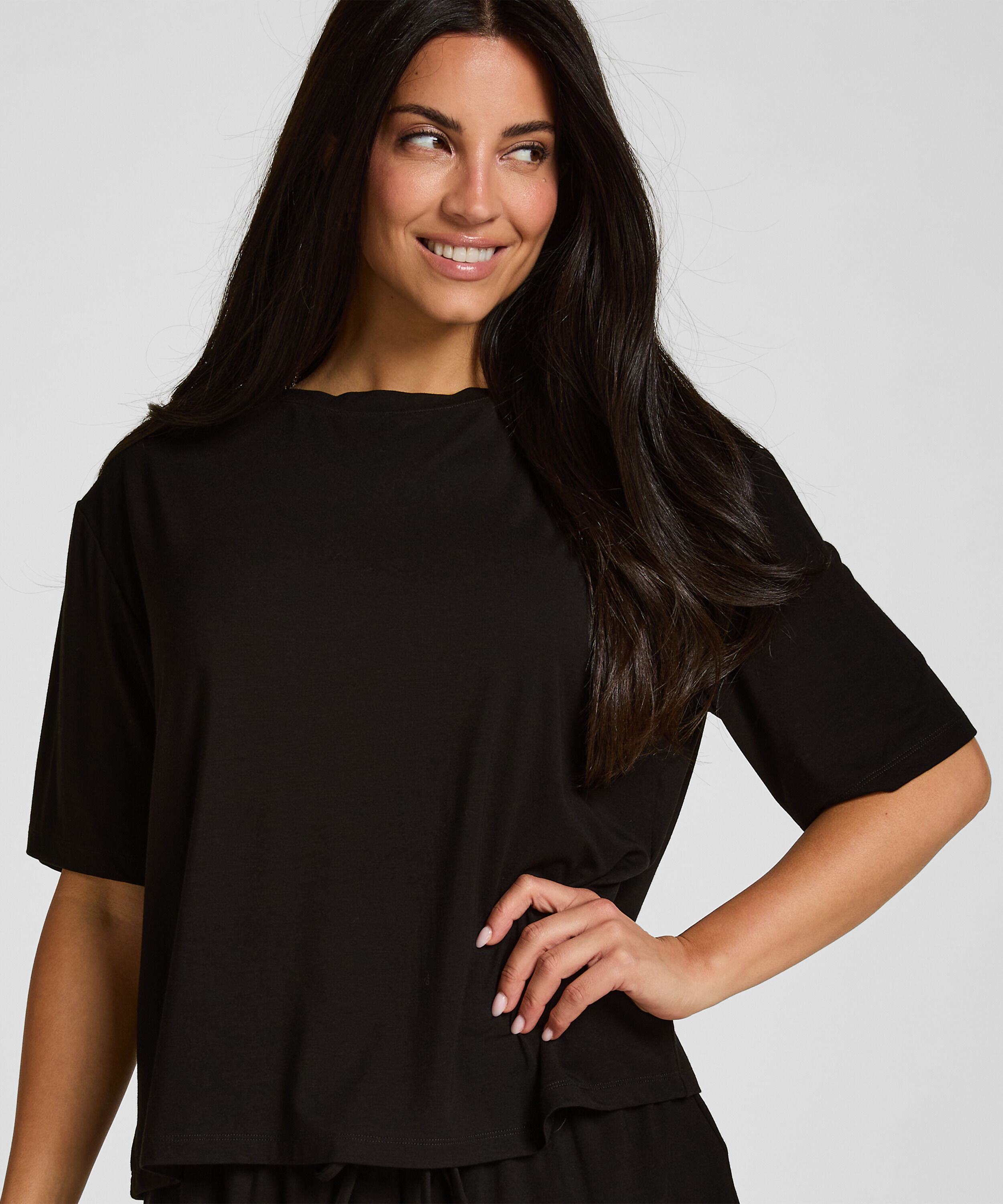 Pyjamas Topp Jersey Kortermet, Svart Pyjamas Topp Jersey Kortermet, Svart