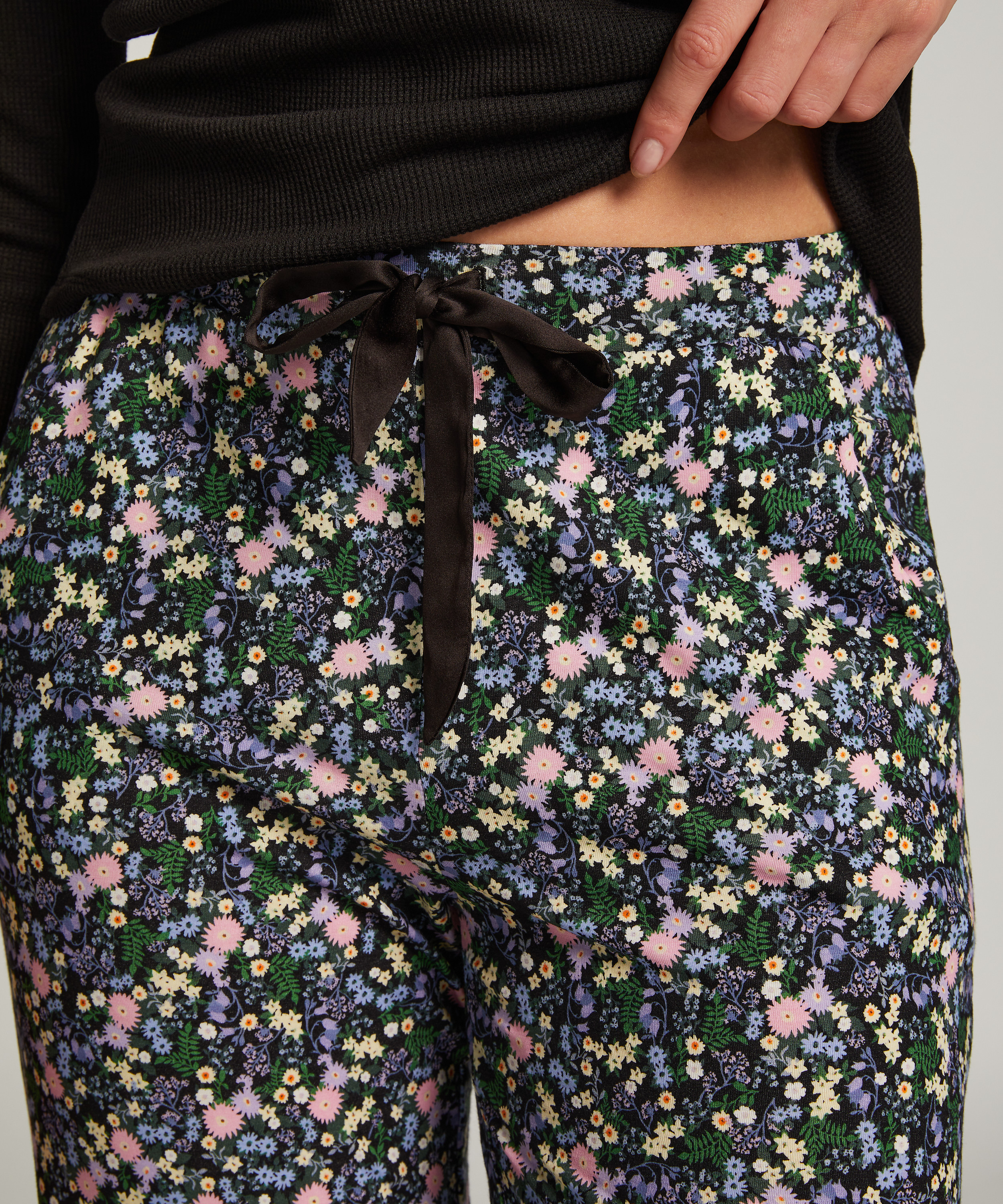 Pyjamabukser Jersey, Svart, main