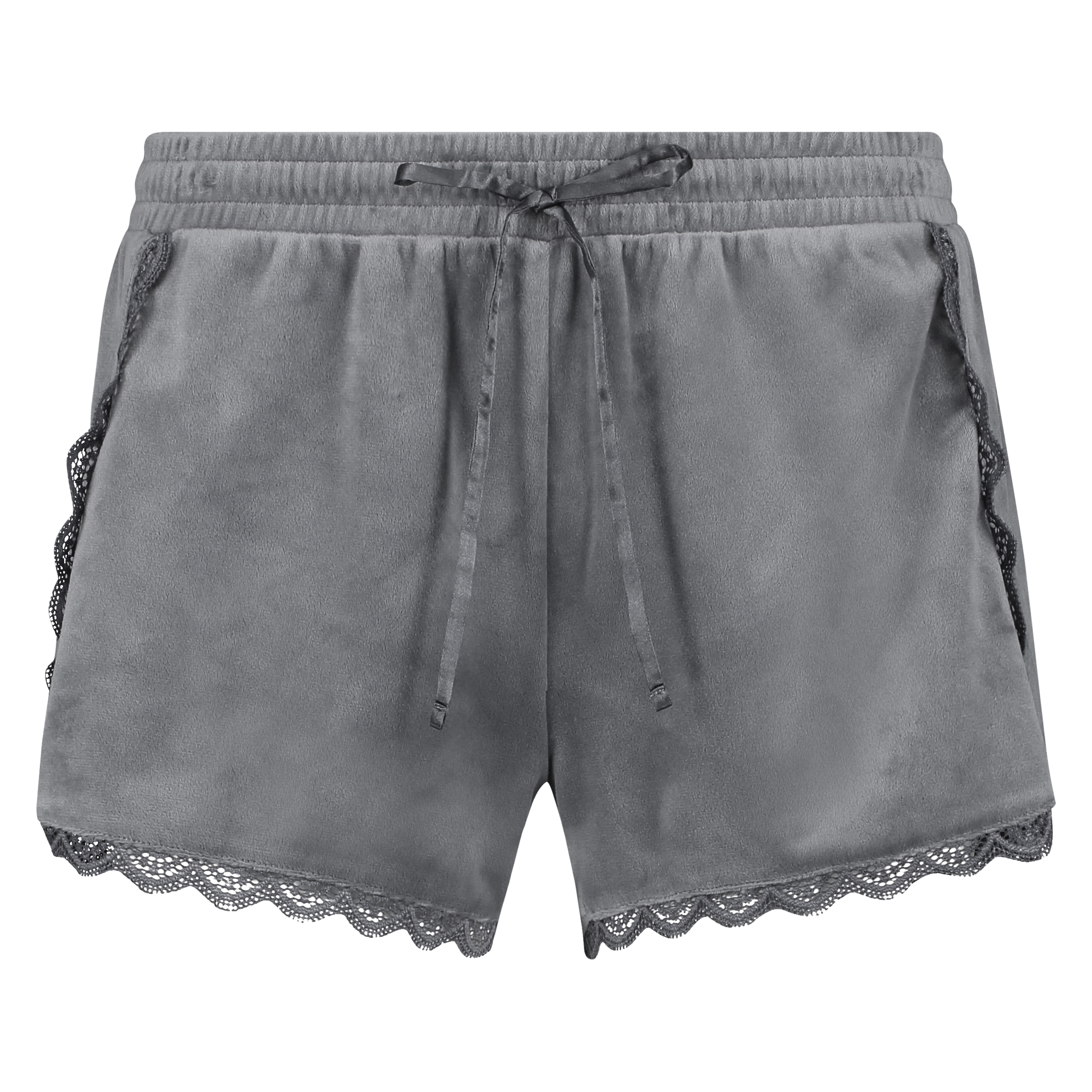 Velvet lace shorts, Gr&aring;, main