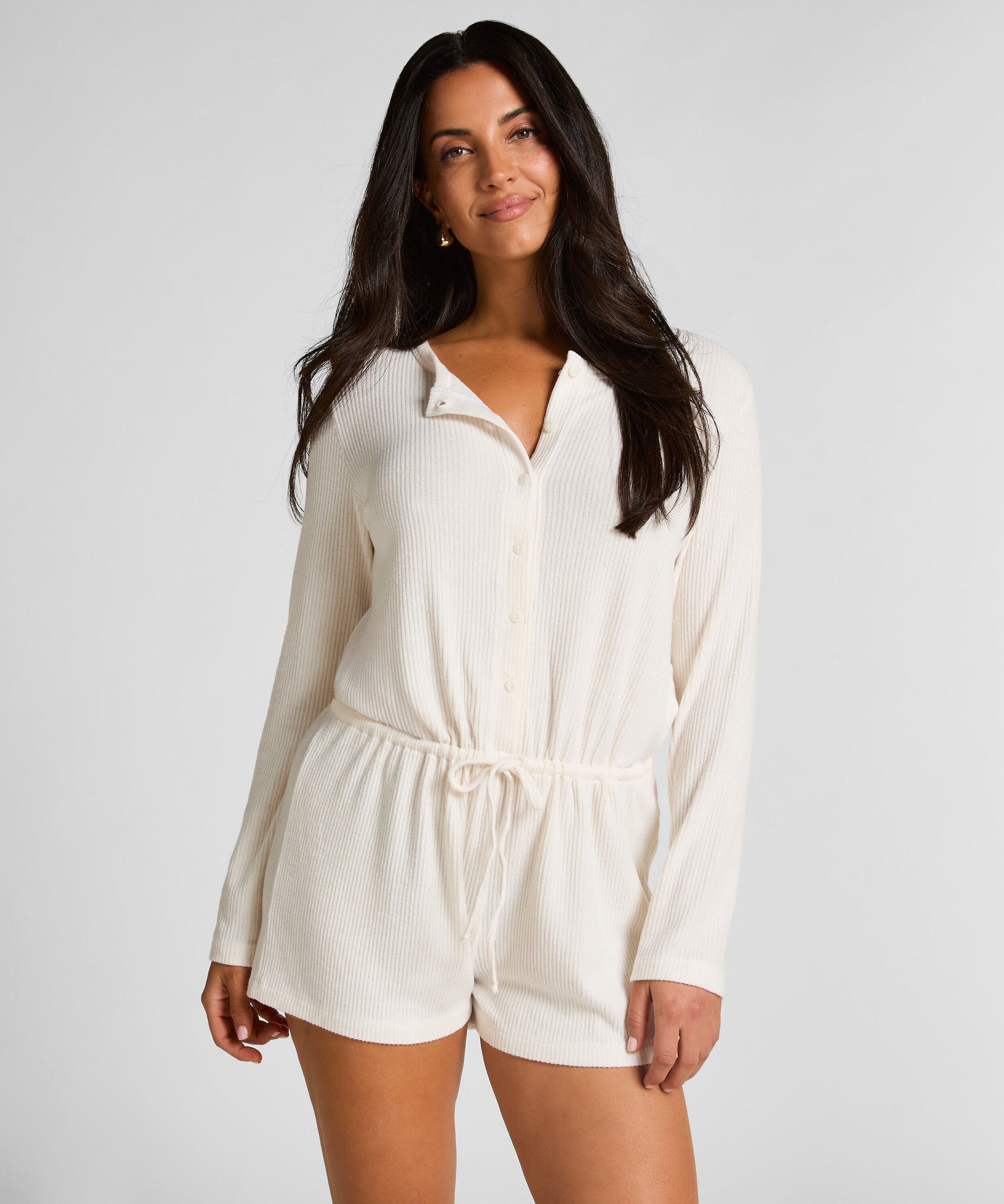 Onesie Short Jersey Rib, Hvit