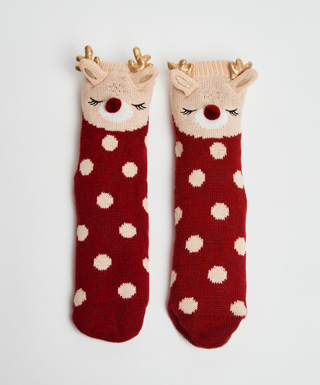 Deer slipper socks, Hvit
