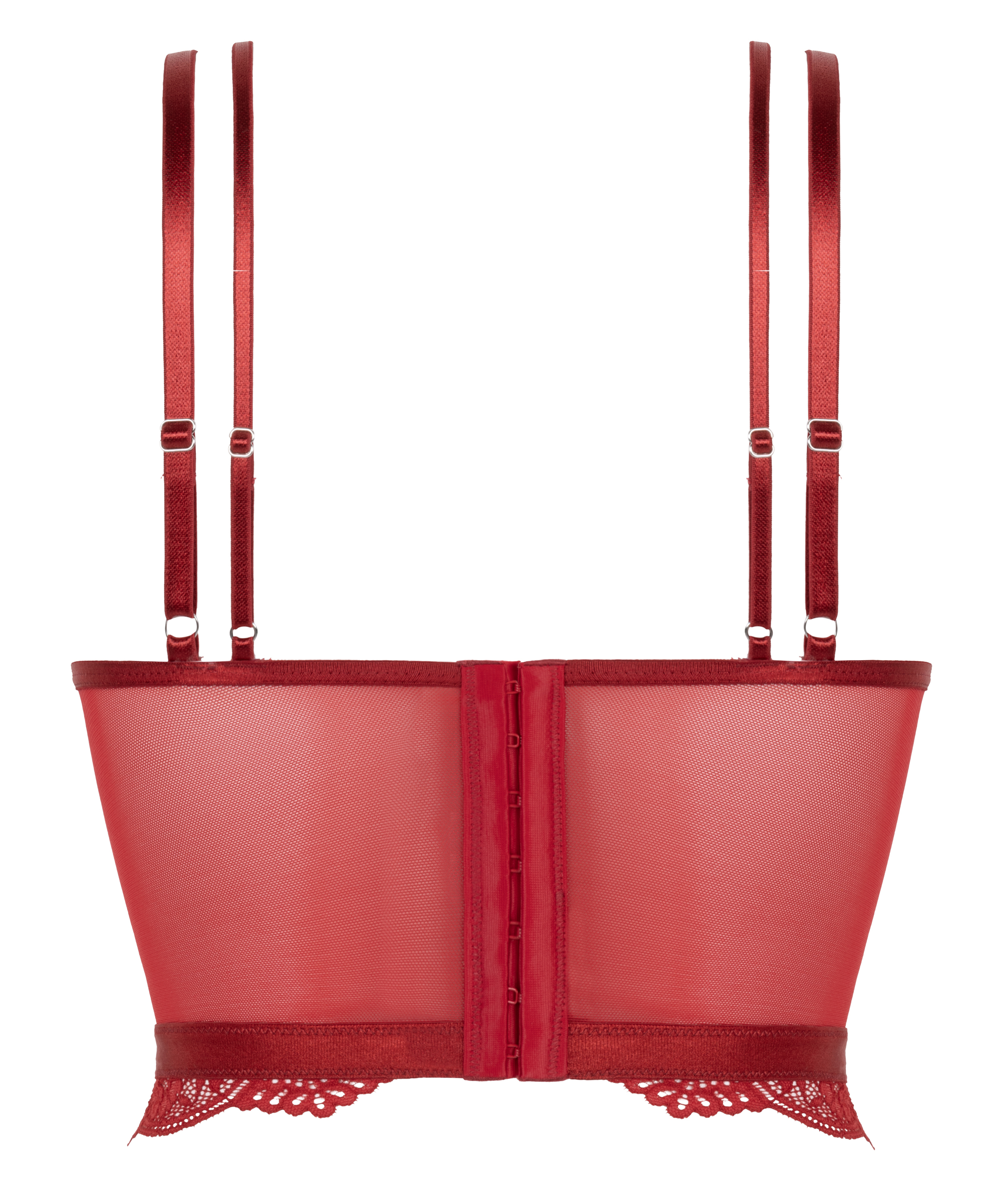 Coco Longline polstret pushup-BH med spiler, Rød, main