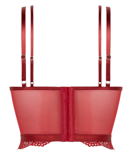 Coco Longline polstret pushup-BH med spiler, Rød