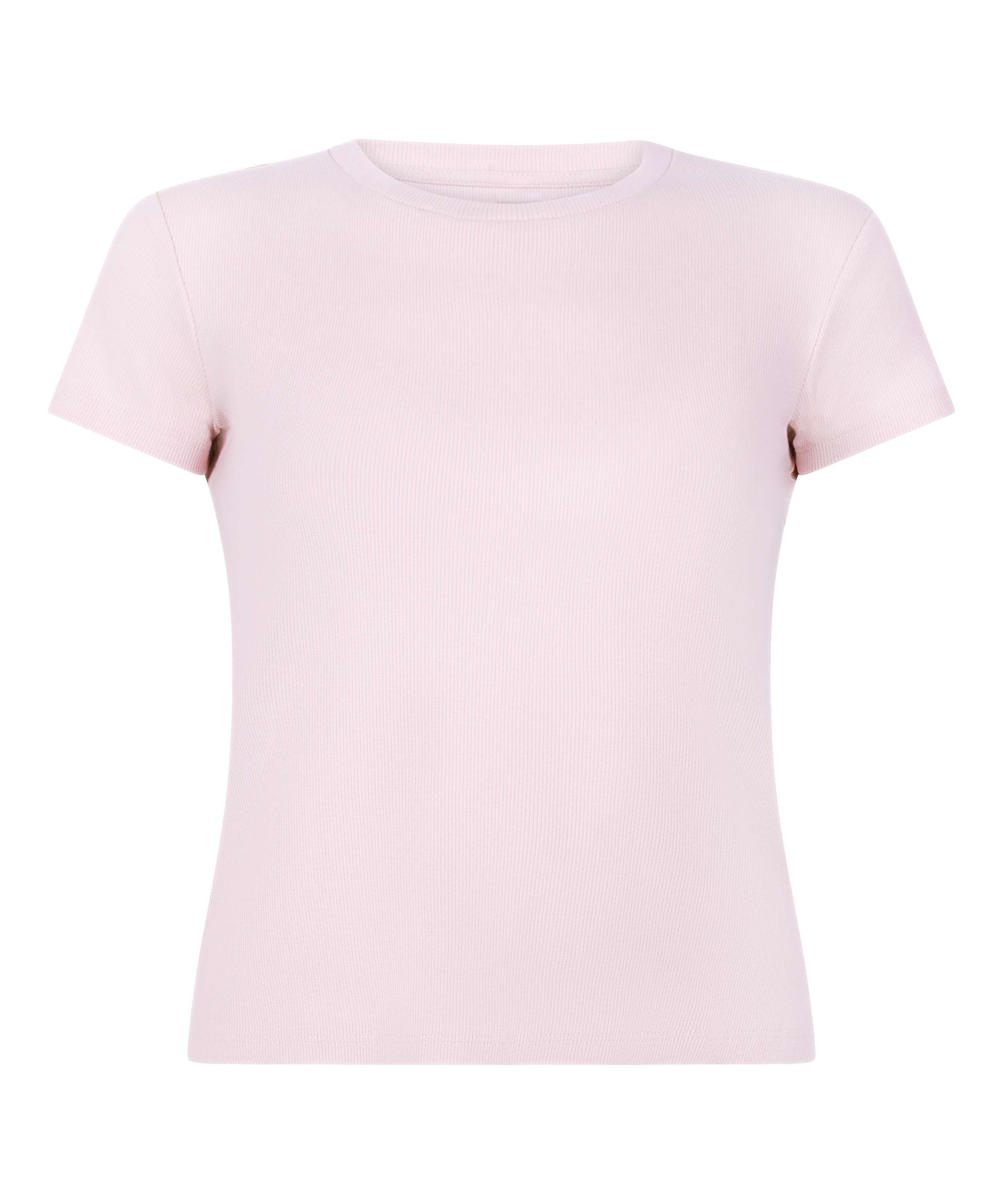 Ribbed Crew Neck Short-Sleeved Pyjama Top, Rosa, main