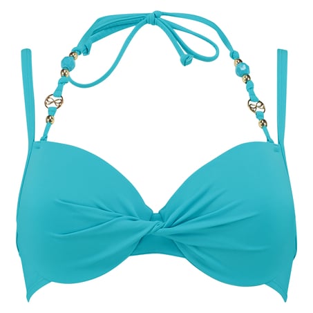 Padded bikini top Necklace wave, Bl&aring;