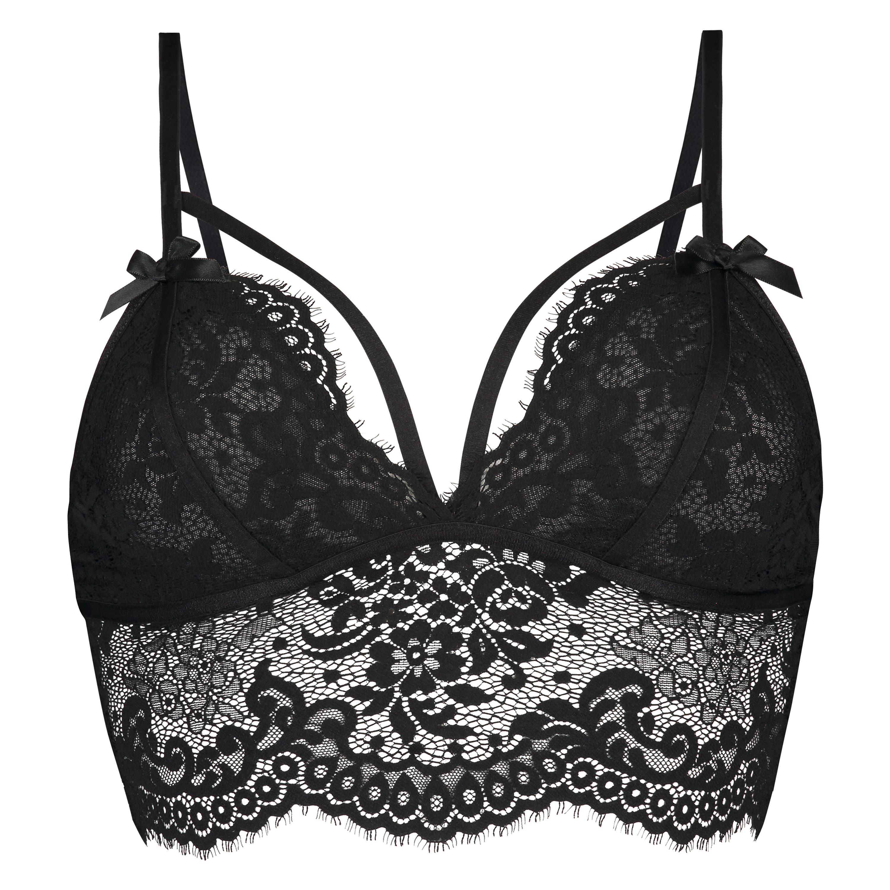 Donatella Longline Bralette, Svart, main