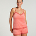 Cami-topp Velours Lace, Rosa