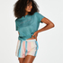 Chambray stripe pysjamasshorts, Rosa